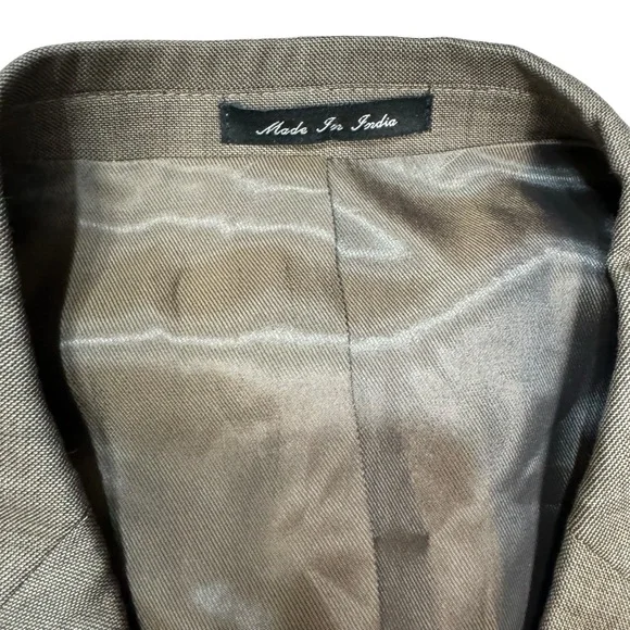 NWT New Perry Ellis Portfolio Wool Brown Blazer Size 48 L